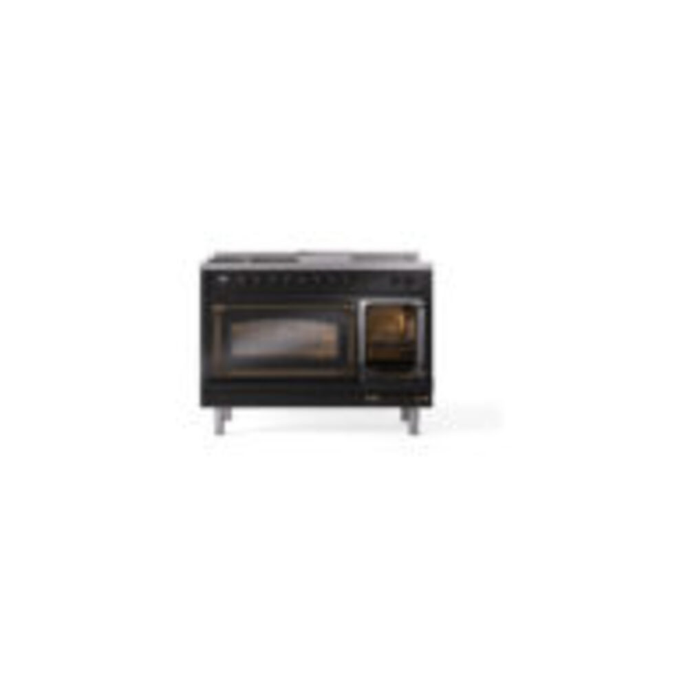 ILVE_UN48FSNMPBKB_Nostalgie_II_48"_Dual_Fuel_Range_side_oven_door_opened