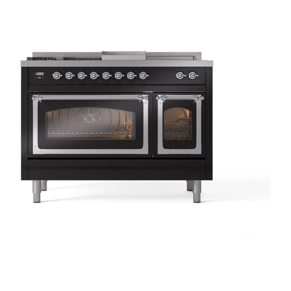 ILVE_UN48FSNMPBKCLP_Nostalgie_II_48"_Dual_Fuel_Range_front_view