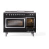 ILVE_UN48FSNMPBKC_Nostalgie_II_48"_Dual_Fuel_Range_side_oven_door_opened