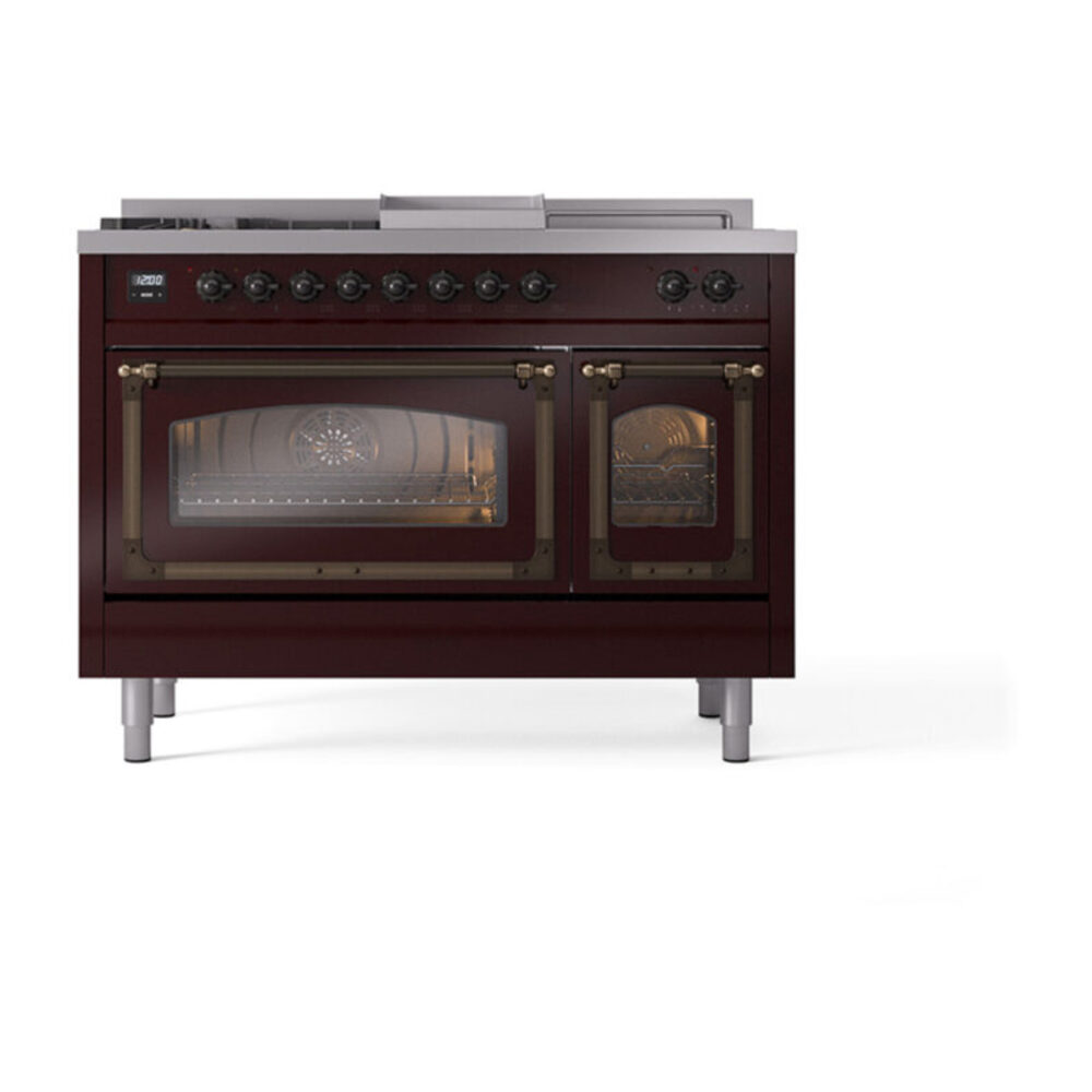 ILVE_UN48FSNMPBUBLP_Nostalgie_II_48"_Dual_Fuel_Range_front_view