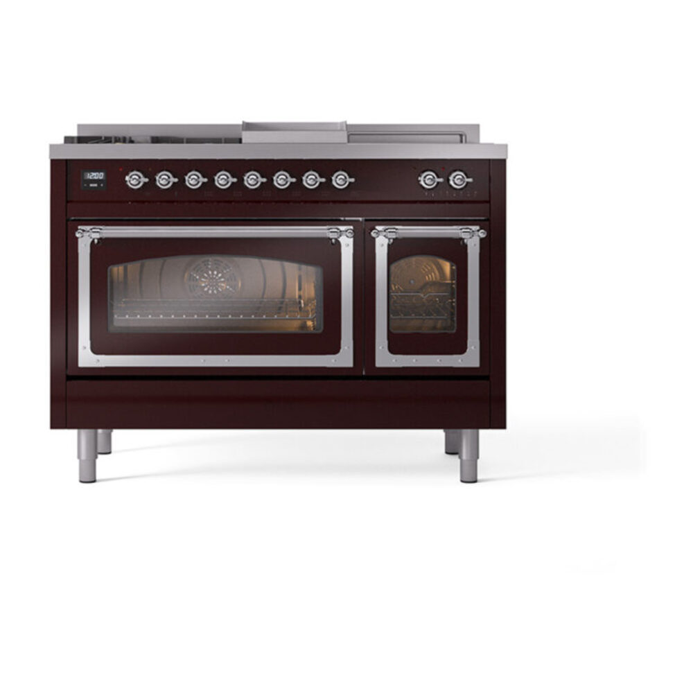 ILVE_UN48FSNMPBUCLP_Nostalgie_II_48"_Dual_Fuel_Range_front_view