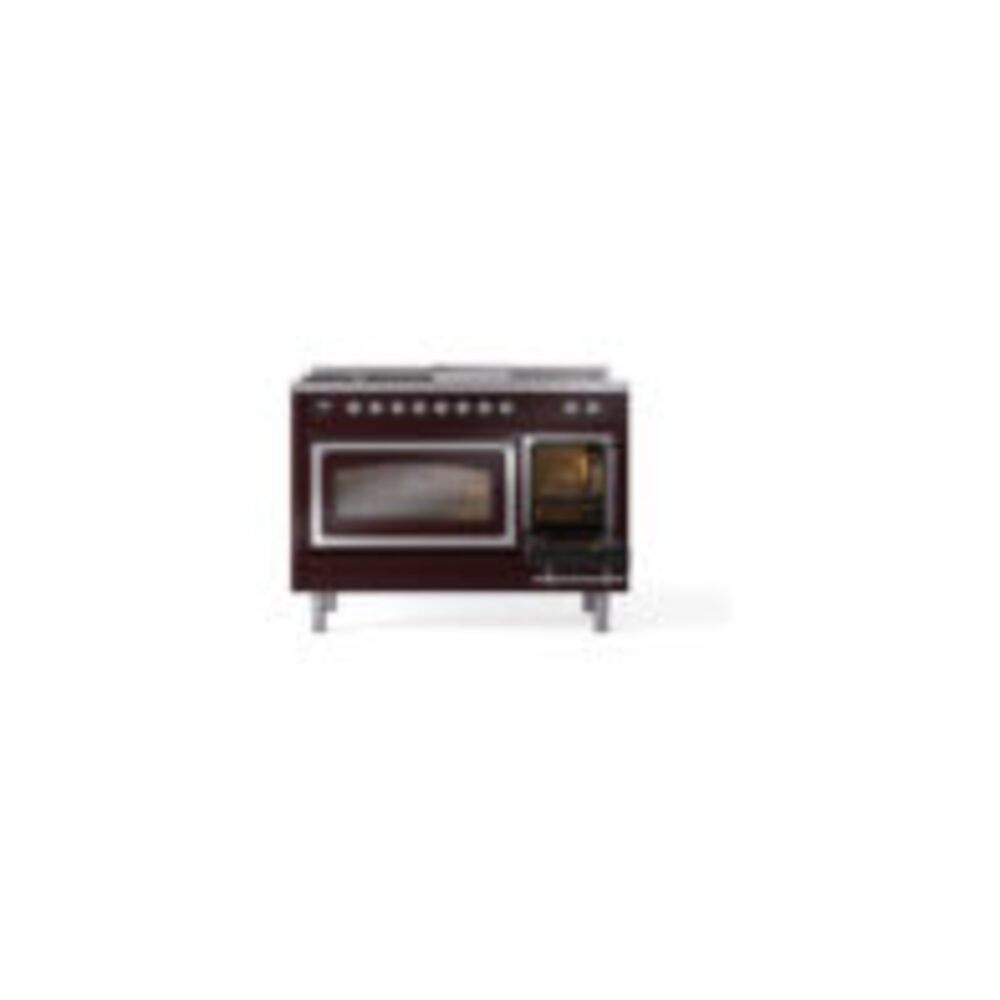 ILVE_UN48FSNMPBUC_Nostalgie_II_48"_Dual_Fuel_Range_side_oven_door_opened