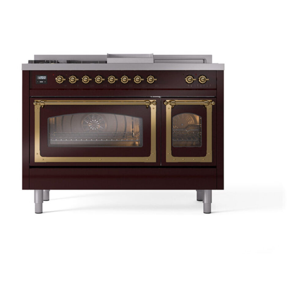 ILVE_UN48FSNMPBUGLP_Nostalgie_II_48"_Dual_Fuel_Range_front_view