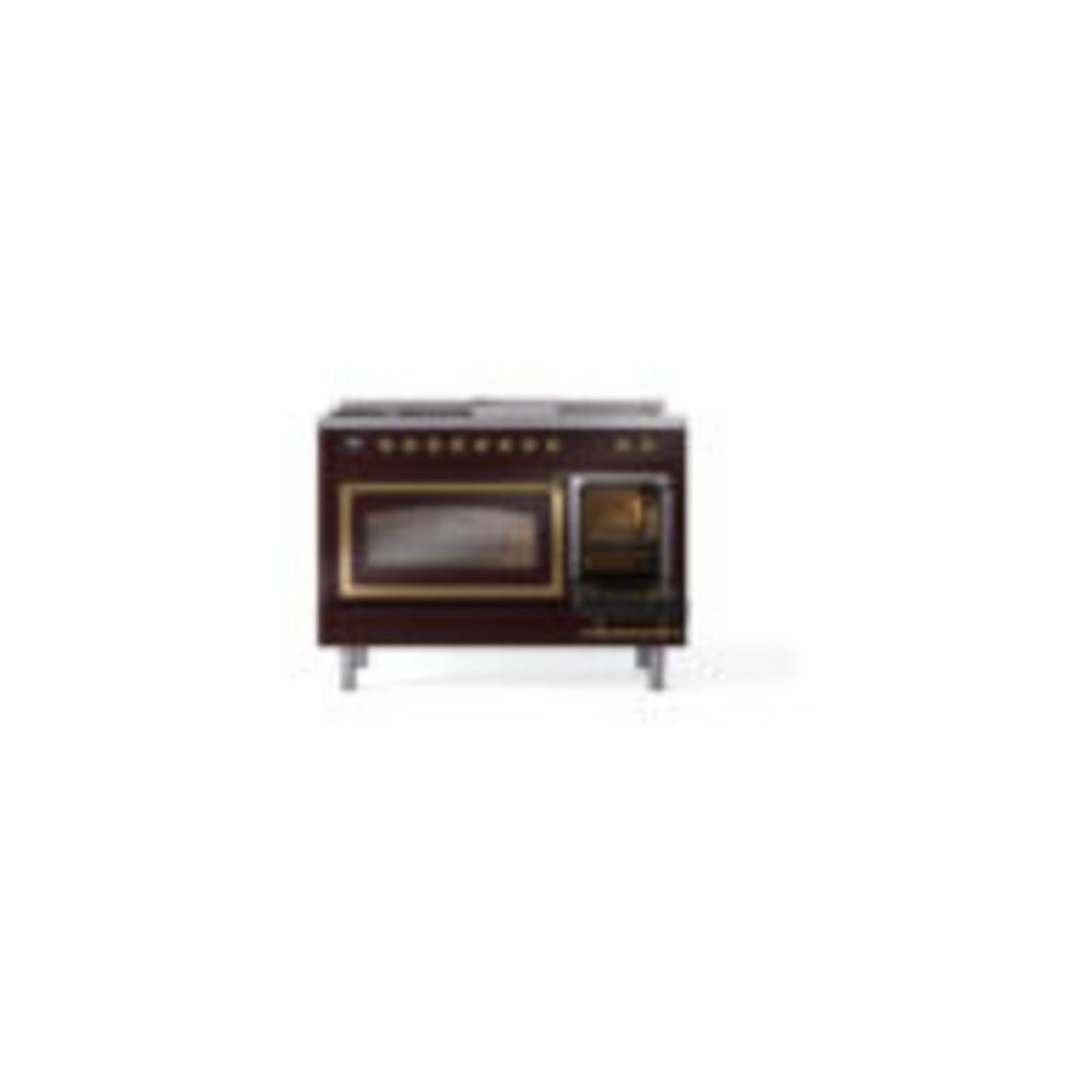 ILVE_UN48FSNMPBUG_Nostalgie_II_48"_Dual_Fuel_Range_side_oven_door_opened