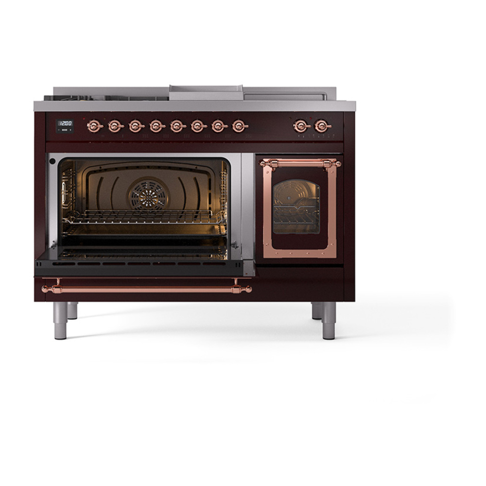 ILVE_UN48FSNMPBUP_Nostalgie_II_48"_Dual_Fuel_Range_main_oven_door_opened