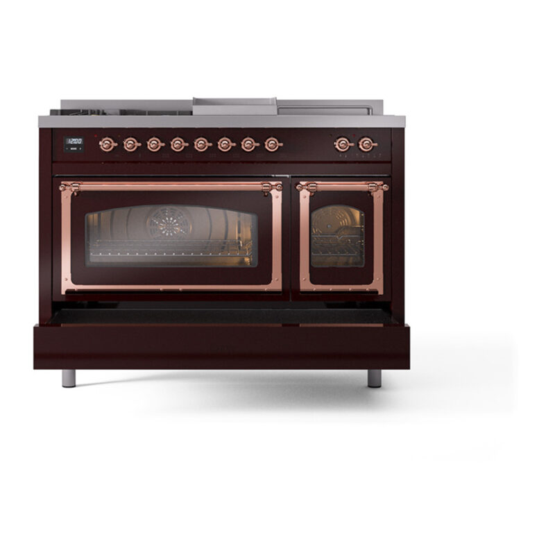 ILVE_UN48FSNMPBUP_Nostalgie_II_48"_Dual_Fuel_Range_drawer_opened