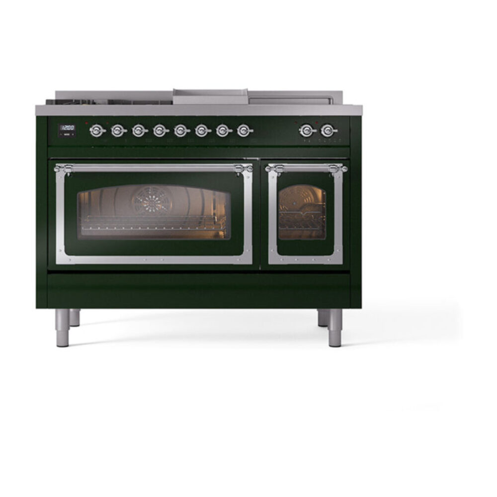 ILVE_UN48FSNMPEGCLP_Nostalgie_II_48"_Dual_Fuel_Range_front_view