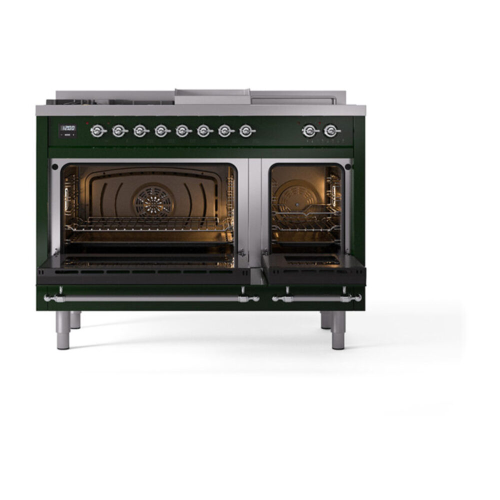 ILVE_UN48FSNMPEGC_Nostalgie_II_48"_Dual_Fuel_Range_oven_door_opened
