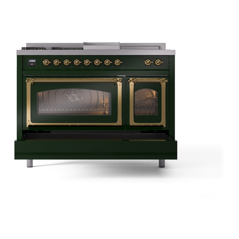 ILVE_UN48FSNMPEGG_Nostalgie_II_48"_Dual_Fuel_Range_drawer_opened