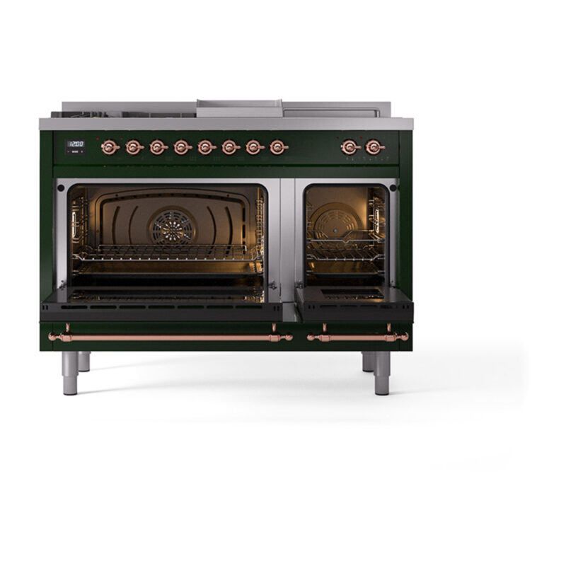 ILVE_UN48FSNMPEGPLP_Nostalgie_II_48"_Dual_Fuel_Range_oven_door_opened