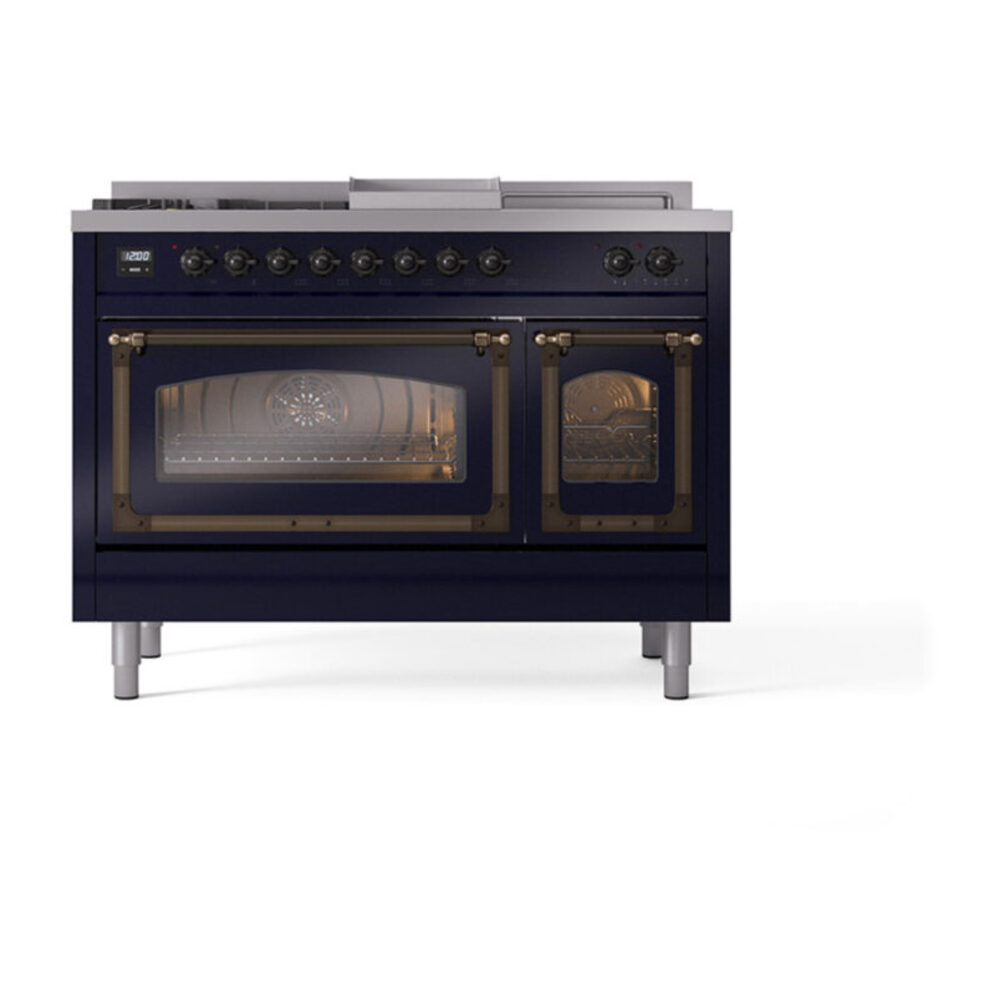 ILVE_UN48FSNMPMBBLP_Nostalgie_II_48"_Dual_Fuel_Range_front_view