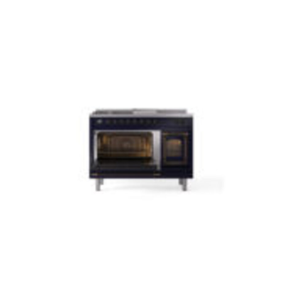 ILVE_UN48FSNMPMBBLP_Nostalgie_II_48"_Dual_Fuel_Range_main_oven_door_opened