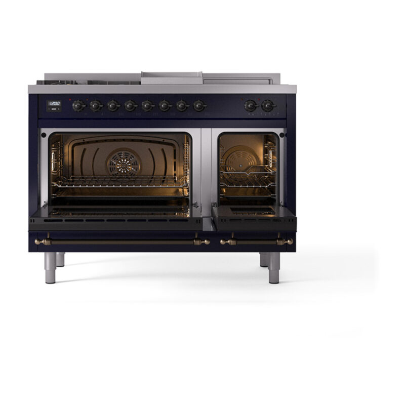 ILVE_UN48FSNMPMBB_Nostalgie_II_48"_Dual_Fuel_Range_oven_door_opened