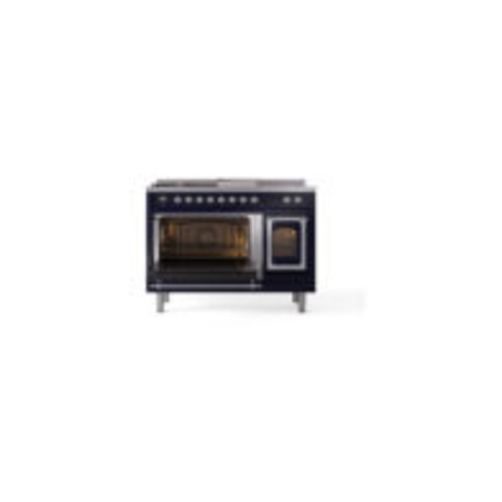 ILVE_UN48FSNMPMBCLP_Nostalgie_II_48"_Dual_Fuel_Range_main_oven_door_opened
