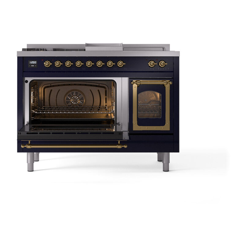 ILVE_UN48FSNMPMBG_Nostalgie_II_48"_Dual_Fuel_Range_main_oven_door_opened