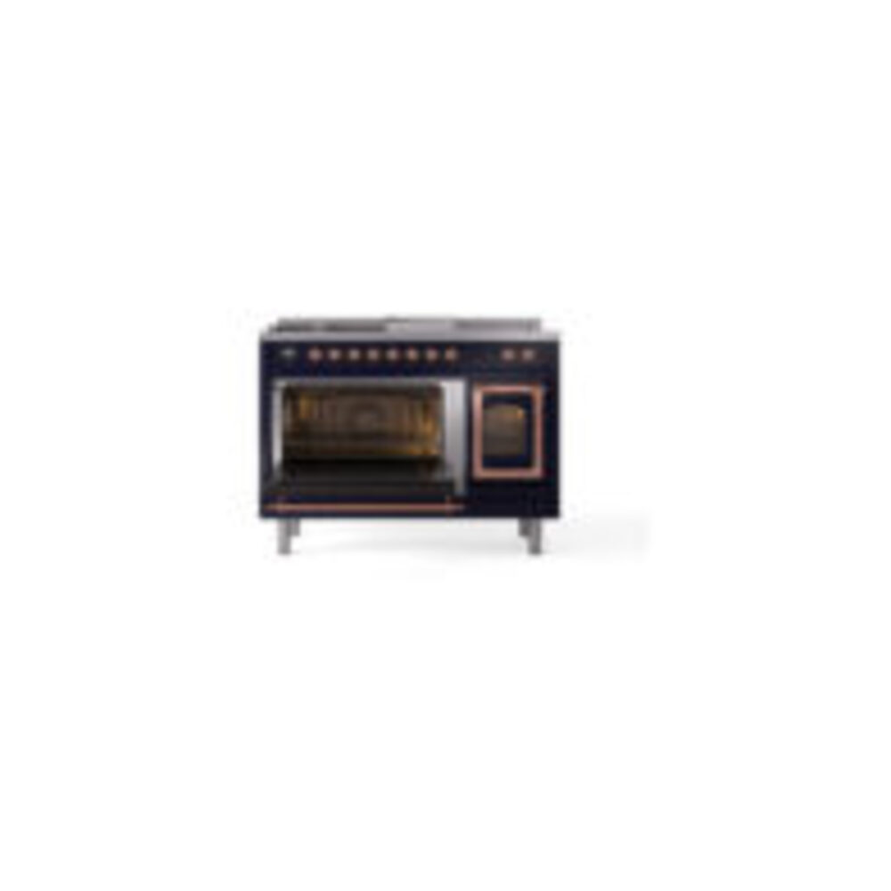 ILVE_UN48FSNMPMBPLP_Nostalgie_II_48"_Dual_Fuel_Range_main_oven_door_opened