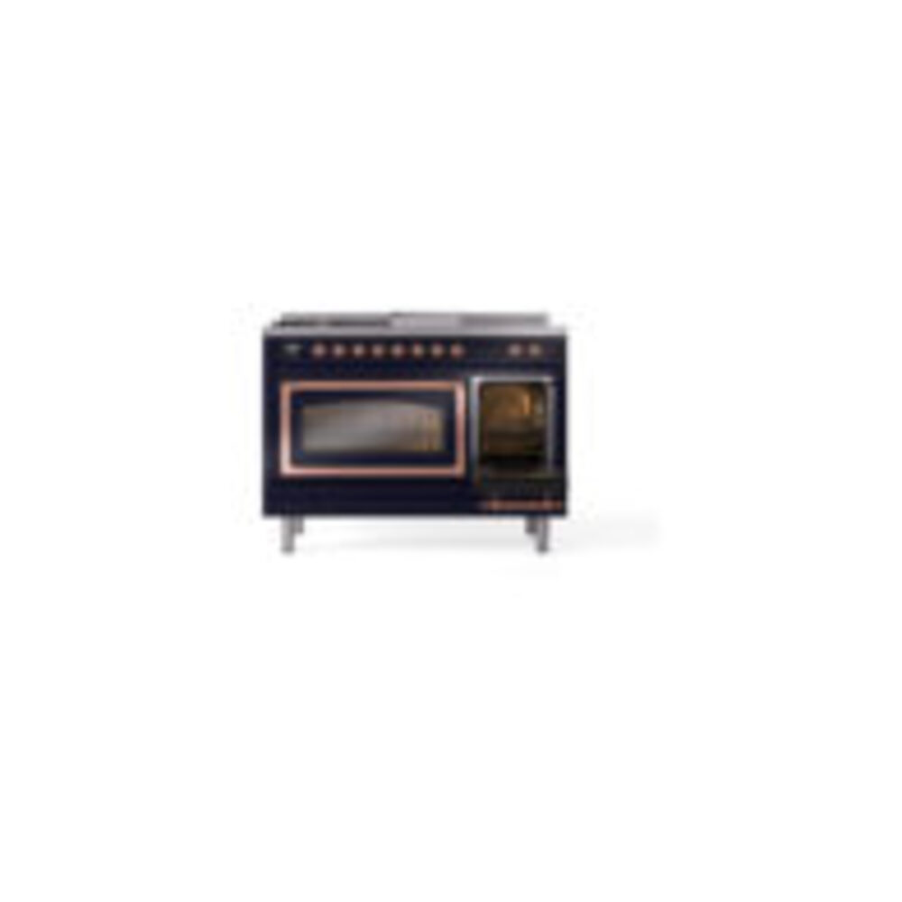 ILVE_UN48FSNMPMBPLP_Nostalgie_II_48"_Dual_Fuel_Range_side_oven_door_opened