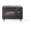 ILVE_UN48FSNMPMGB_Nostalgie_II_48"_Dual_Fuel_Range_front_view
