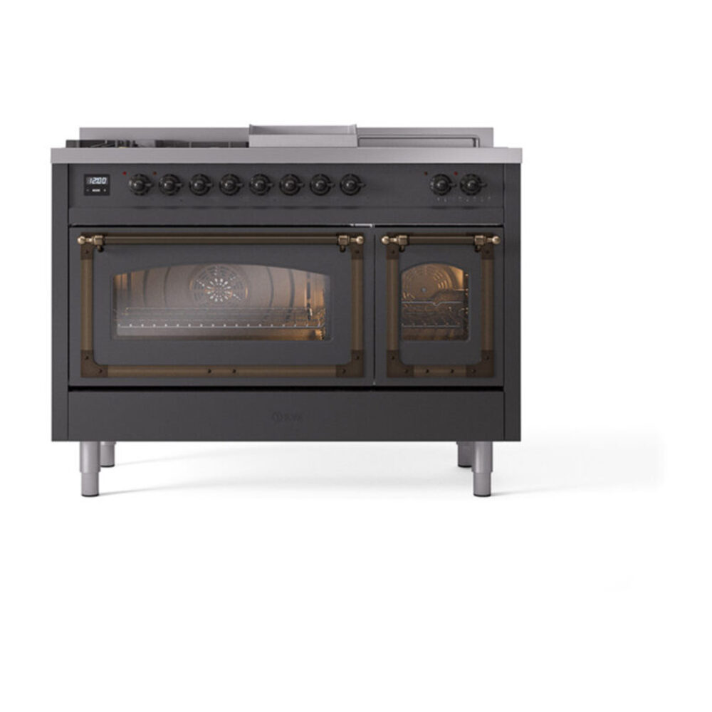 ILVE_UN48FSNMPMGB_Nostalgie_II_48"_Dual_Fuel_Range_front_view