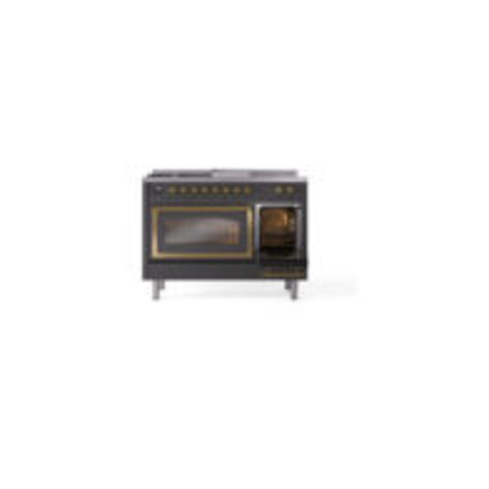 ILVE_UN48FSNMPMGGLP_Nostalgie_II_48"_Dual_Fuel_Range_side_oven_door_opened