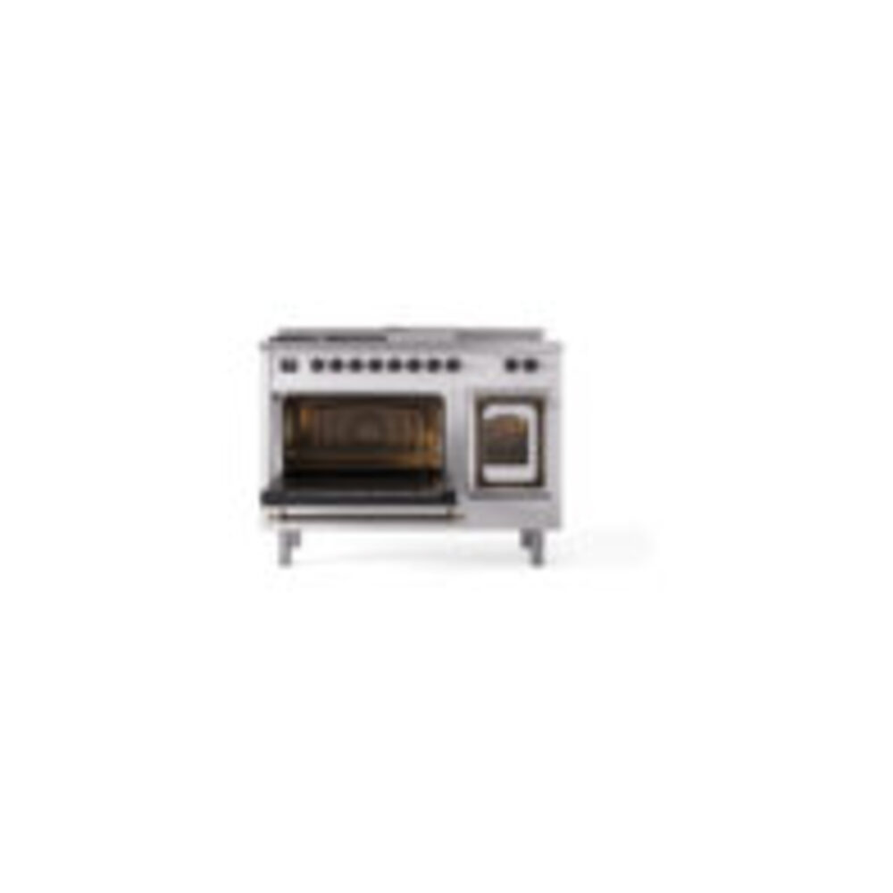 ILVE_UN48FSNMPRABLP_Nostalgie_II_48"_Dual_Fuel_Range_main_oven_door_opened