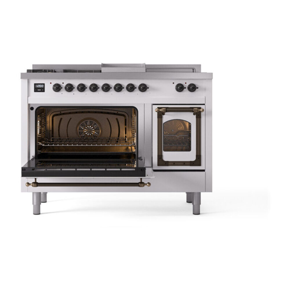 ILVE_UN48FSNMPRABLP_Nostalgie_II_48"_Dual_Fuel_Range_main_oven_door_opened