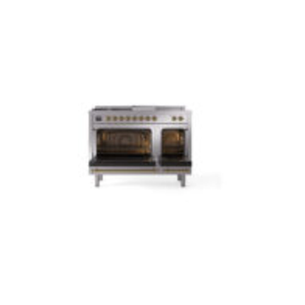ILVE_UN48FSNMPSSGLP_Nostalgie_II_48"_Dual_Fuel_Range_oven_door_opened