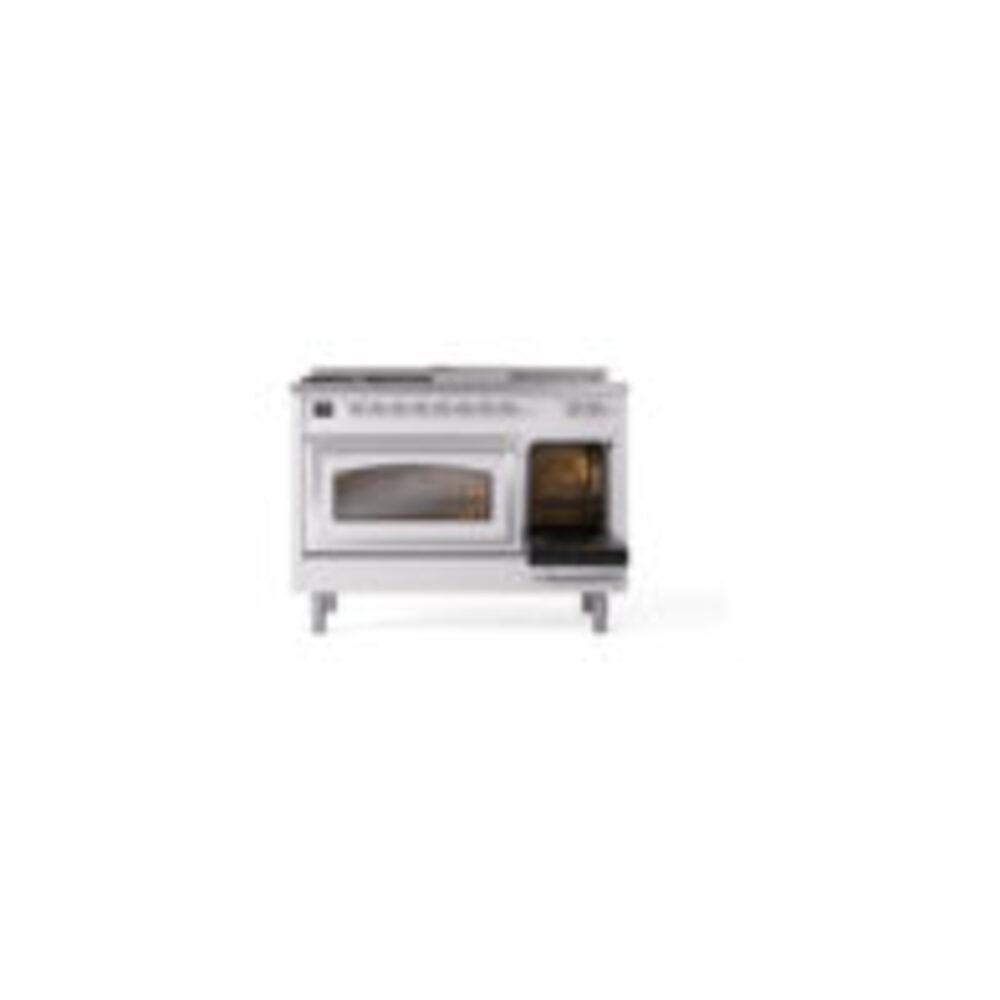 ILVE_UN48FSNMPWHCLP_Nostalgie_II_48"_Dual_Fuel_Range_side_oven_door_opened
