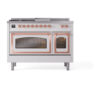 ILVE_UN48FSNMPWHPLP_Nostalgie_II_48"_Dual_Fuel_Range_front_view