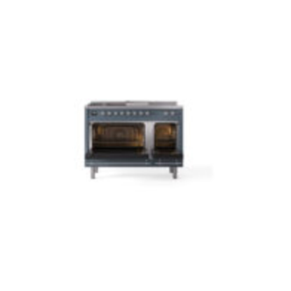 ILVE_UN48FSQNMPBGC_Nostalgie_II_48"_Dual_Fuel_Range_oven_door_opened