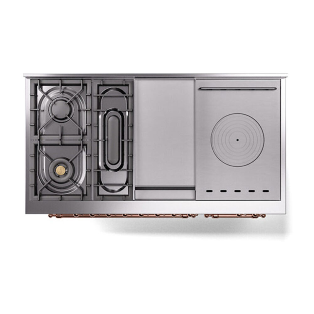 ILVE_UN48FSQNMPWHPLP_Nostalgie_II_48"_Dual_Fuel_Range_top_view