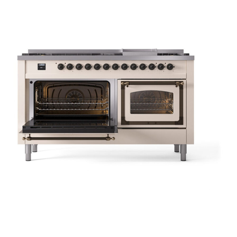 ILVE_UN60FNMPAWB_Nostalgie_II_60"_Dual_Fuel_Range_main_oven_door_opened