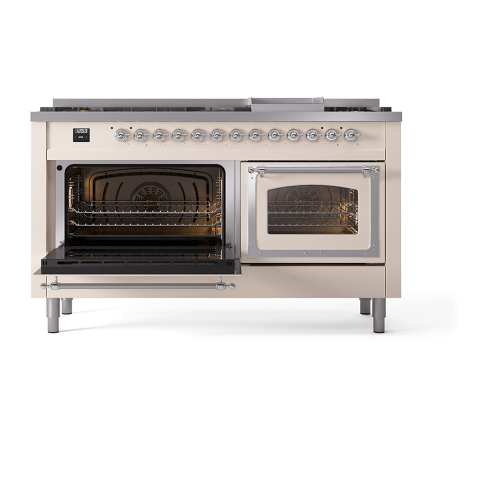 ILVE_UN60FNMPAWCLP_Nostalgie_II_60"_Dual_Fuel_Range_main_oven_door_opened