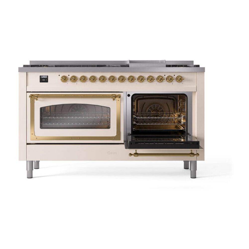 ILVE_UN60FNMPAWG_Nostalgie_II_60"_Dual_Fuel_Range_side_oven_door_opened