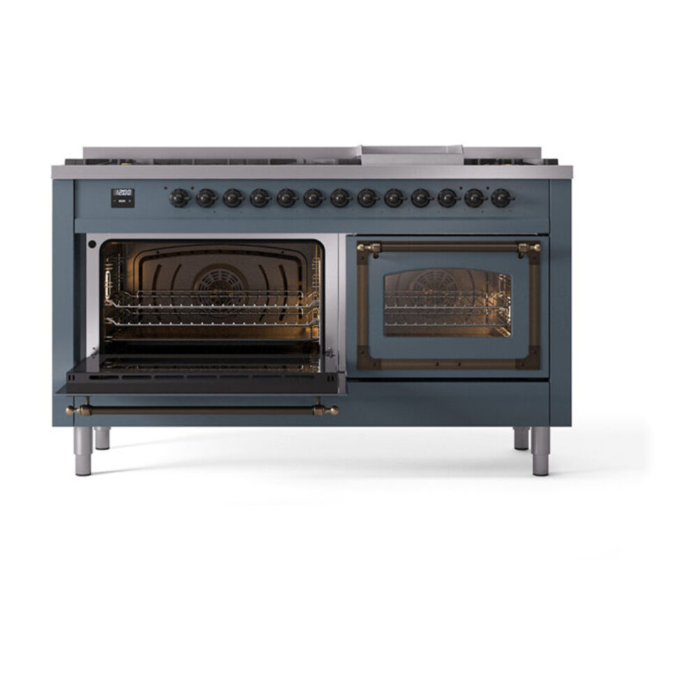 ILVE_UN60FNMPBGB_Nostalgie_II_60"_Dual_Fuel_Range_main_oven_door_opened
