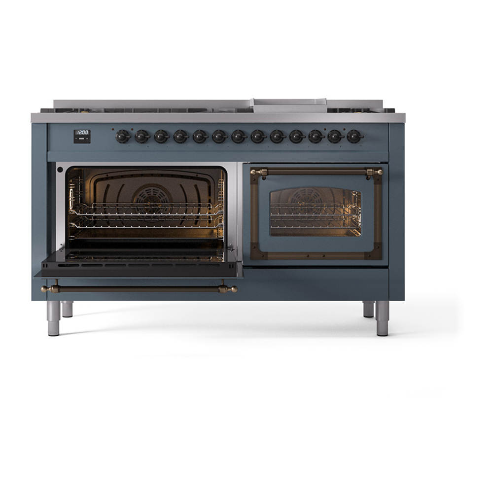 ILVE_UN60FNMPBGB_Nostalgie_II_60"_Dual_Fuel_Range_main_oven_door_opened