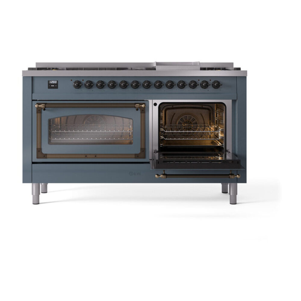 ILVE_UN60FNMPBGB_Nostalgie_II_60"_Dual_Fuel_Range_side_oven_door_opened