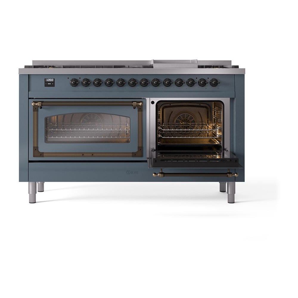 ILVE_UN60FNMPBGB_Nostalgie_II_60"_Dual_Fuel_Range_side_oven_door_opened