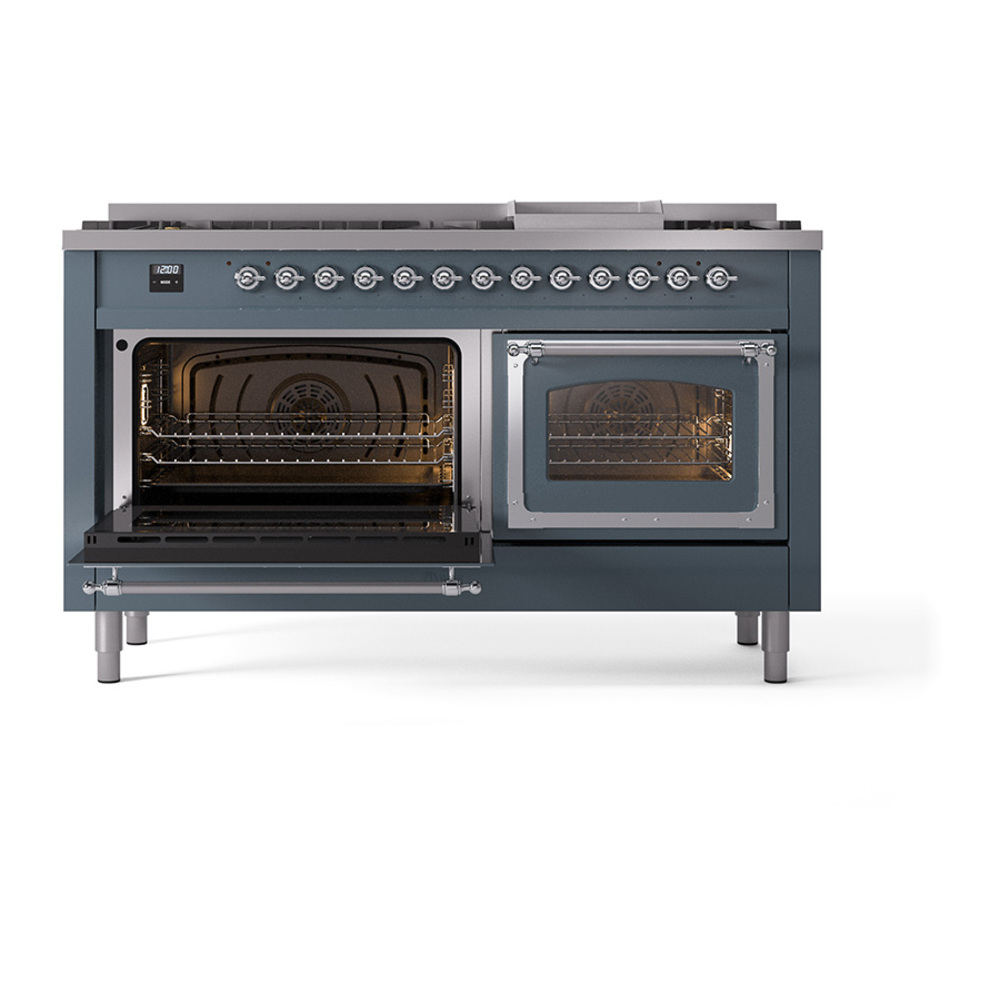 ILVE_UN60FNMPBGCLP_Nostalgie_II_60"_Dual_Fuel_Range_main_oven_door_opened