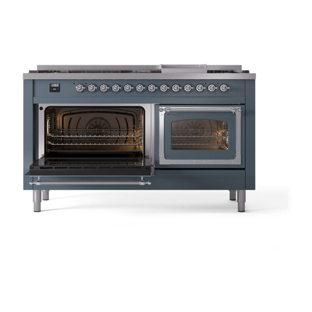 ILVE_UN60FNMPBGC_Nostalgie_II_60"_Dual_Fuel_Range_main_oven_door_opened