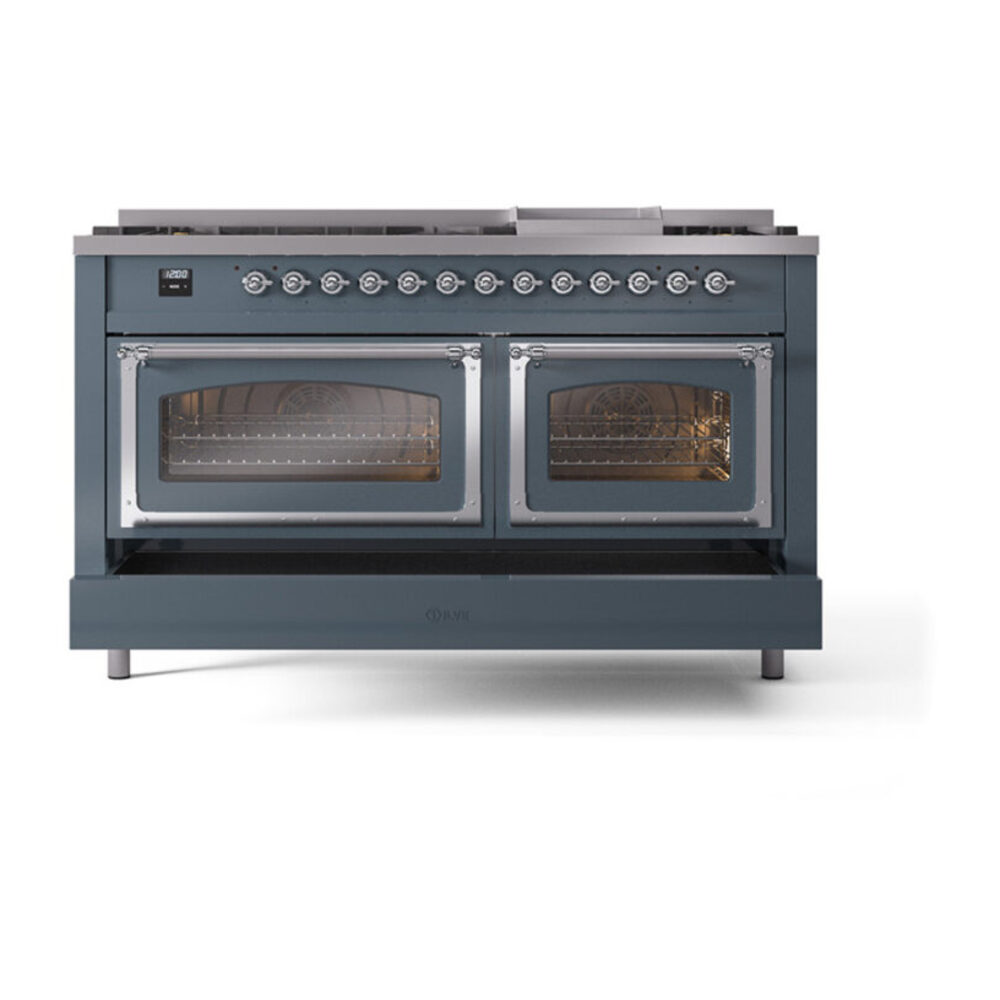 ILVE_UN60FNMPBGC_Nostalgie_II_60"_Dual_Fuel_Range_drawer_opened