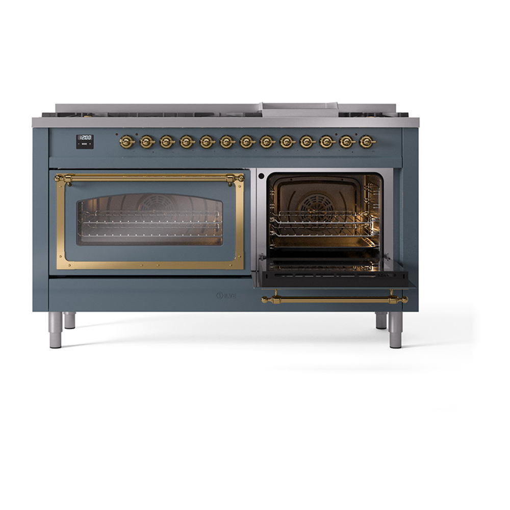 ILVE_UN60FNMPBGGLP_Nostalgie_II_60"_Dual_Fuel_Range_side_oven_door_opened