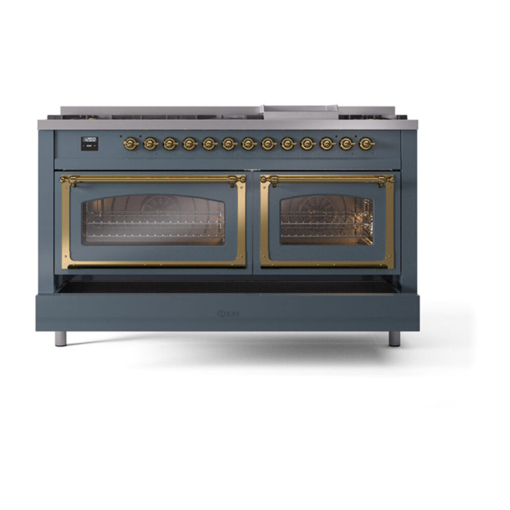 ILVE_UN60FNMPBGG_Nostalgie_II_60"_Dual_Fuel_Range_drawer_opened