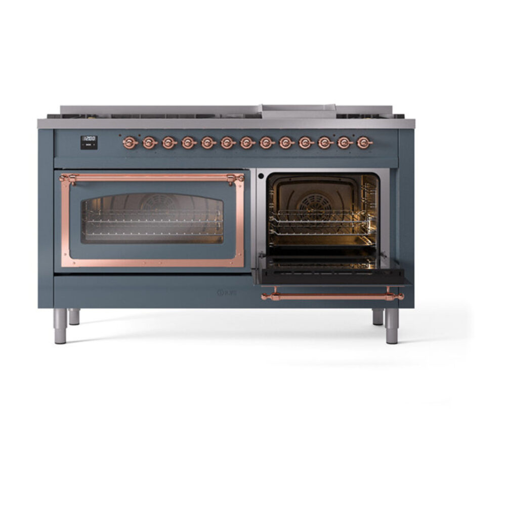 ILVE_UN60FNMPBGP_Nostalgie_II_60"_Dual_Fuel_Range_side_oven_door_opened