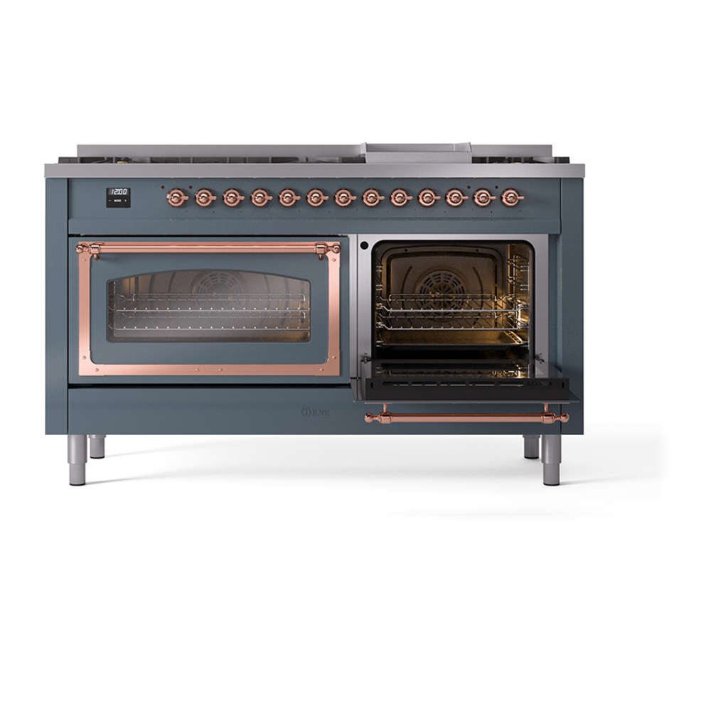 ILVE_UN60FNMPBGP_Nostalgie_II_60"_Dual_Fuel_Range_side_oven_door_opened