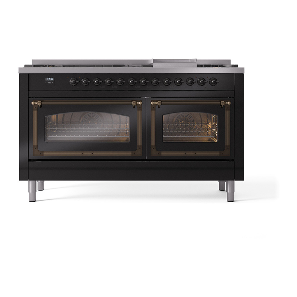 ILVE_UN60FNMPBKBLP_Nostalgie_II_60"_Dual_Fuel_Range_front_view