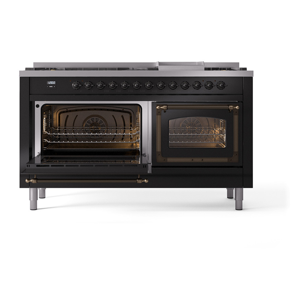 ILVE_UN60FNMPBKBLP_Nostalgie_II_60"_Dual_Fuel_Range_main_oven_door_opened