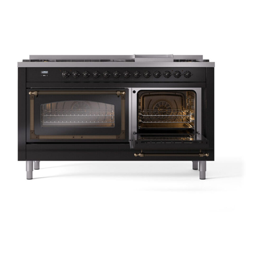 ILVE_UN60FNMPBKBLP_Nostalgie_II_60"_Dual_Fuel_Range_side_oven_door_opened