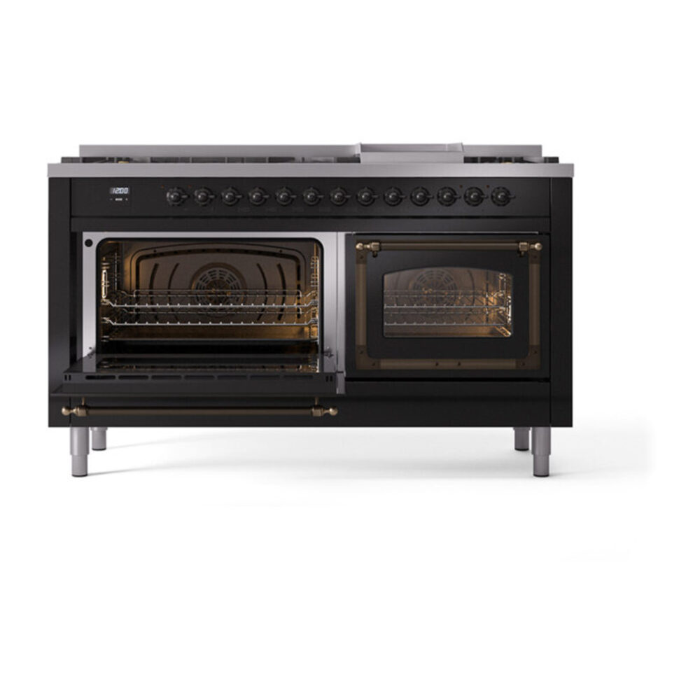 ILVE_UN60FNMPBKB_Nostalgie_II_60"_Dual_Fuel_Range_main_oven_door_opened