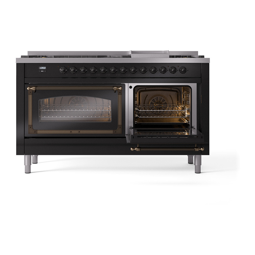 ILVE_UN60FNMPBKB_Nostalgie_II_60"_Dual_Fuel_Range_side_oven_door_opened